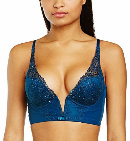 Gossard Womens Rochelle Staylo Plunge Everyday Bra, Blue (Dark Teal), 32C