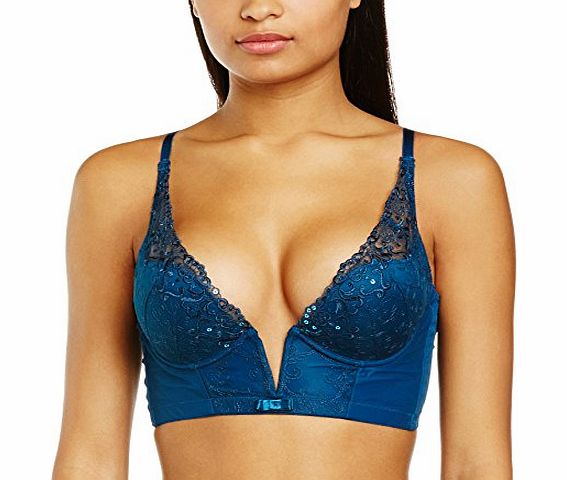 Gossard Womens Rochelle Staylo Plunge Everyday Bra, Blue (Dark Teal), 34B