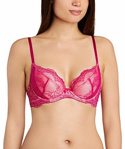 Gossard Womens Superboost Lace Padded Plunge Everyday Bra, Pink (Fuchsia), 38B