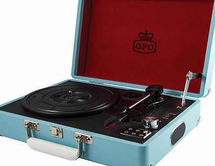 GPO Attache 3 Speed Portable USB Turntable - Sky