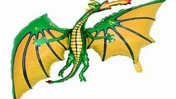 GRABO 36 Inch Green Dragon Shaped Foil Balloon - Air or Helium