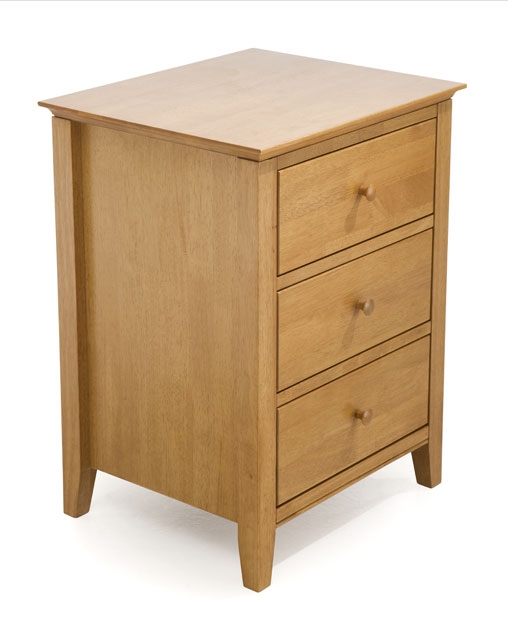 Grace 3 Drawer Bedside Table - Golden Cherry