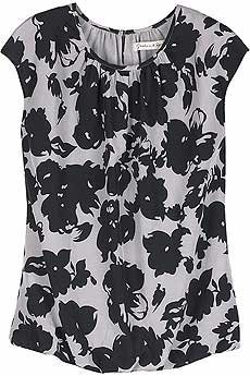 Midnight Rose print top