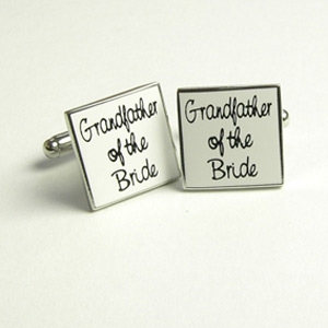 grand father of the Bride Wedding Cufflinks - White