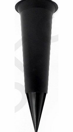 grave vase Plain black grave flower vase funeral spike pot