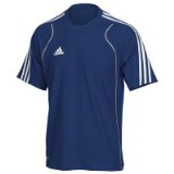 ADIDAS Mens T8 Team Tee , L, WHITE/BLACK/SILVER