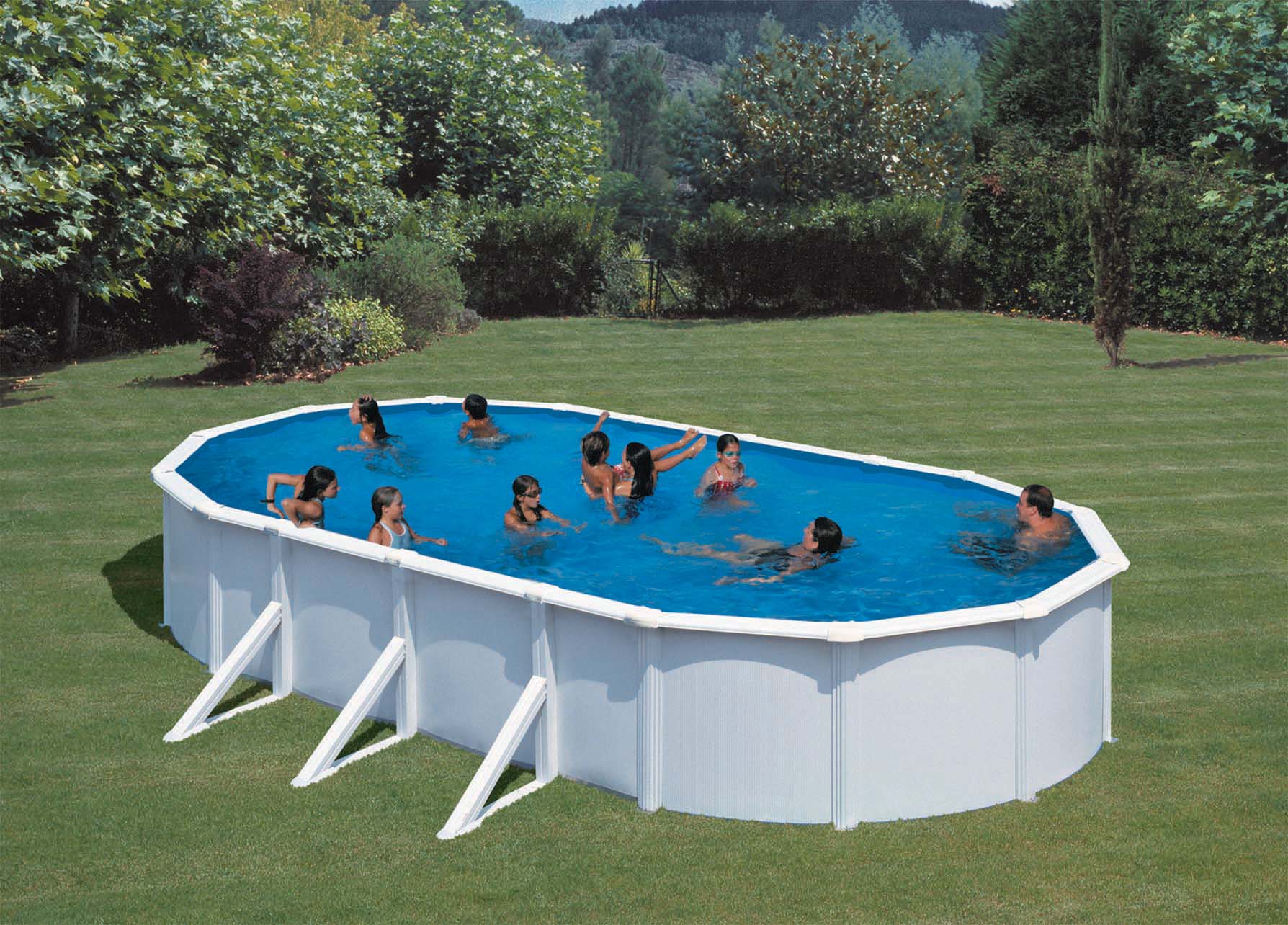 Gre Oval Steel Pool 730 X 375cm