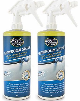 SHOWROOM SHINE WATERLESS WASH & WAX CAR CLEANER TWIN PACK 2 x 1Litre