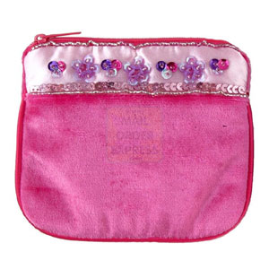 Great Gizmos Pink Poppy Hot Pink Velour Purse