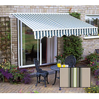 GREENHURST Patio Awning Green / Beige 3.5m