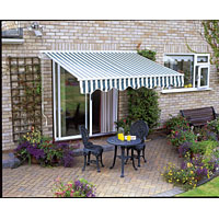 Patio Awning Green / White 3.5m