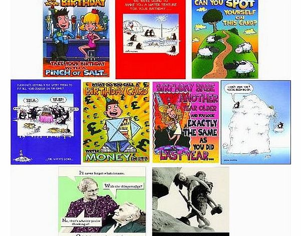 Greetingsbox Card Packs 9 Humour birthday cards