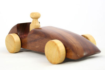 Greta Blue Fair Trade Wooden Racing Car