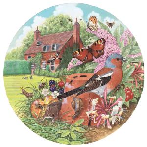 Grovely Jigsaws James Hamilton Grovely Puzzles Cottage Garden 500 Circular Piece Jigsaw Puzzle