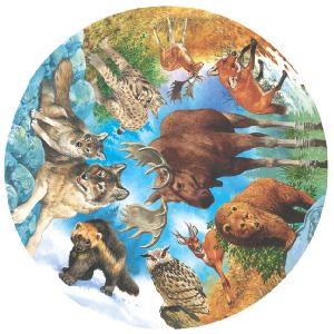 Grovely Jigsaws James Hamilton Grovely Puzzles Scandinavian Forest Wild Life 500 Circular Piece Jigsaw Puzzle