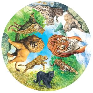 Grovely Jigsaws James Hamilton Grovely Puzzles Wild Cats 500 Circular Piece Jigsaw Puzzle