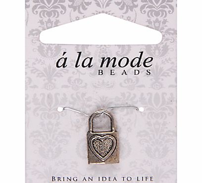 Groves A La Mode Charm, Padlock, Silver