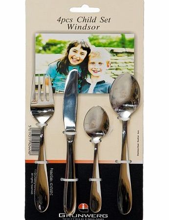 Grunwerg Childs Four Piece Cutlery Set - Windsor Pattern