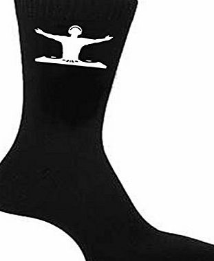 GTR-Prestige Giftware DJ With Decks Design Black Socks Large Mens UK Size 5-12 EUR 39-46 US 6-7 (X6N216)