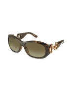 Bamboo Horsebit Temple Round Sunglasses