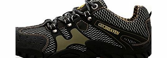 GUCIHEAVEN  Mens Spring Summer Outdoor Trekking Hiking Mountain Climbing Trainers Size 42 EU Grey