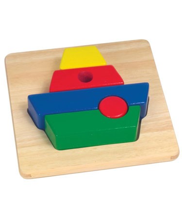 Guidecraft Bright Primary Colour Puzzle Boat