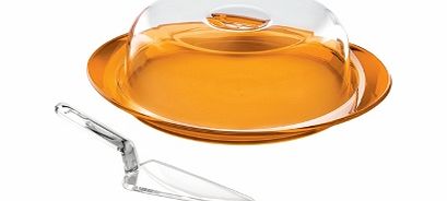 Guzzini Feeling Cake Dish and Dome with Server Orange