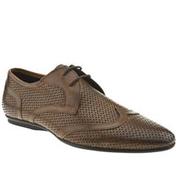 H By Hudson Male Arrow Diamond Punch Wing Leather Upper in Tan