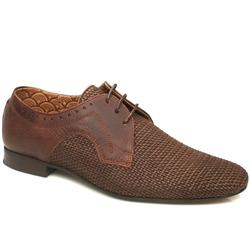 H By Hudson Male Flatline Weave Leather Upper Alternative in Brown