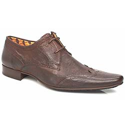 H By Hudson Male Swinger Wing Gib Leather Upper in Dark Brown