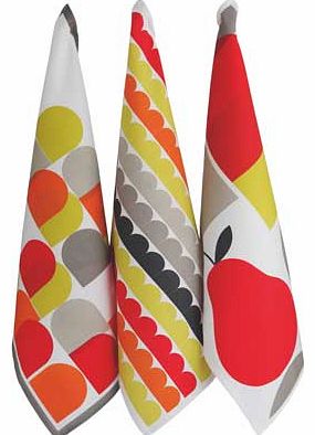 Arca Pack of 3 Tea Towels - Patterned