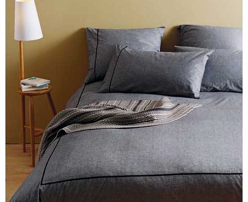 Chambray Black Bedding Set - Double