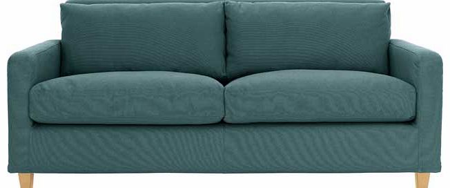 Habitat Chester Blue 2 Seat Sofa with Oak Feet