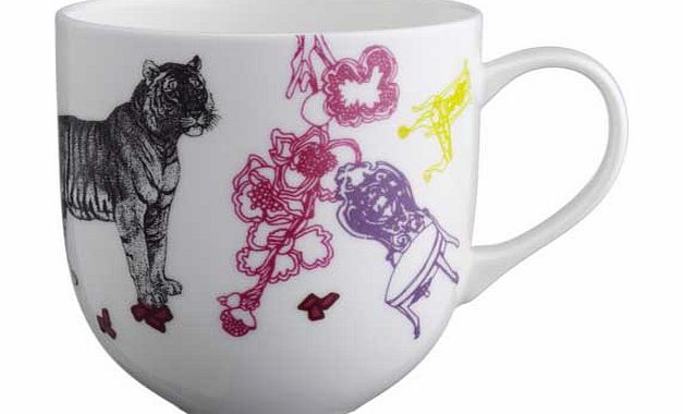 Habitat Concetta Bone China Mug - Tiger Design