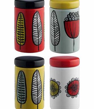 Habitat Freda Set of 4 Patterned Spice Jars