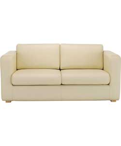 Habitat Porto Leather 2 Seater Sofa Bed - Cream