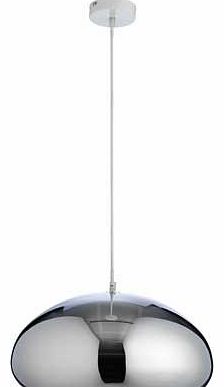 Habitat Rock Metal Pendant Shade - Chrome