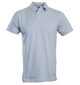 Blue and White Stripe Polo Shirt