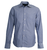 Blue and White Stripe Slim Fit Shirt