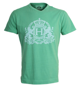 Green T-Shirt with Printed Design