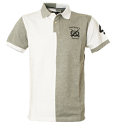 White and Grey Pique Polo Shirt