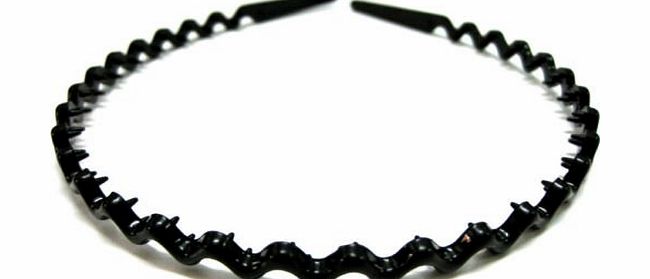 Hair Accessories Black Wavy Sports Hairband Headband Girls Womens Ladies Kids Mens Gym Alice Band