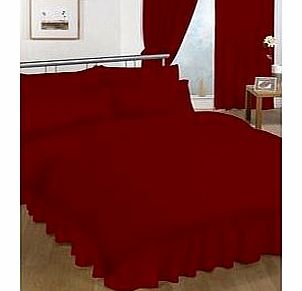 HALA TEXTILE Double Valance sheet Red Colour 18 Colours Available Plain Colour Valance Sheet