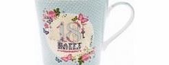 Hallmark Bellissima Happy Birthday 18 Butterfly China Gift Mug