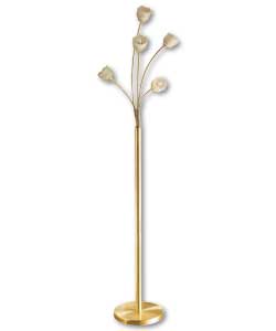 5 Light Floor Standing Lamp - Brass Finish