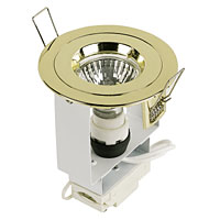 Fixed Mains Halogen Downlight Brass