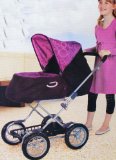 Silver Cross Classic Sleepover Dolls Pram - Pink Bubbles