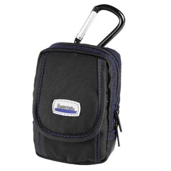 HAMA Camera Case Black and Karabiner Hook (with Blue Detail) - 26261