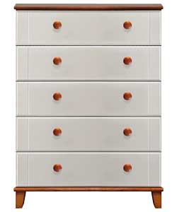 5 Drawer Chest - White