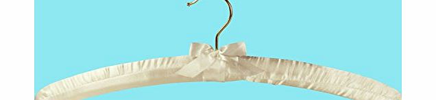 A SINGLE QUALITY PALE IVORY PADDED SATIN COAT HANGER For Dresses, Lingerie, Bridal wear, Woolens etc - 43CM - GIFT PACK